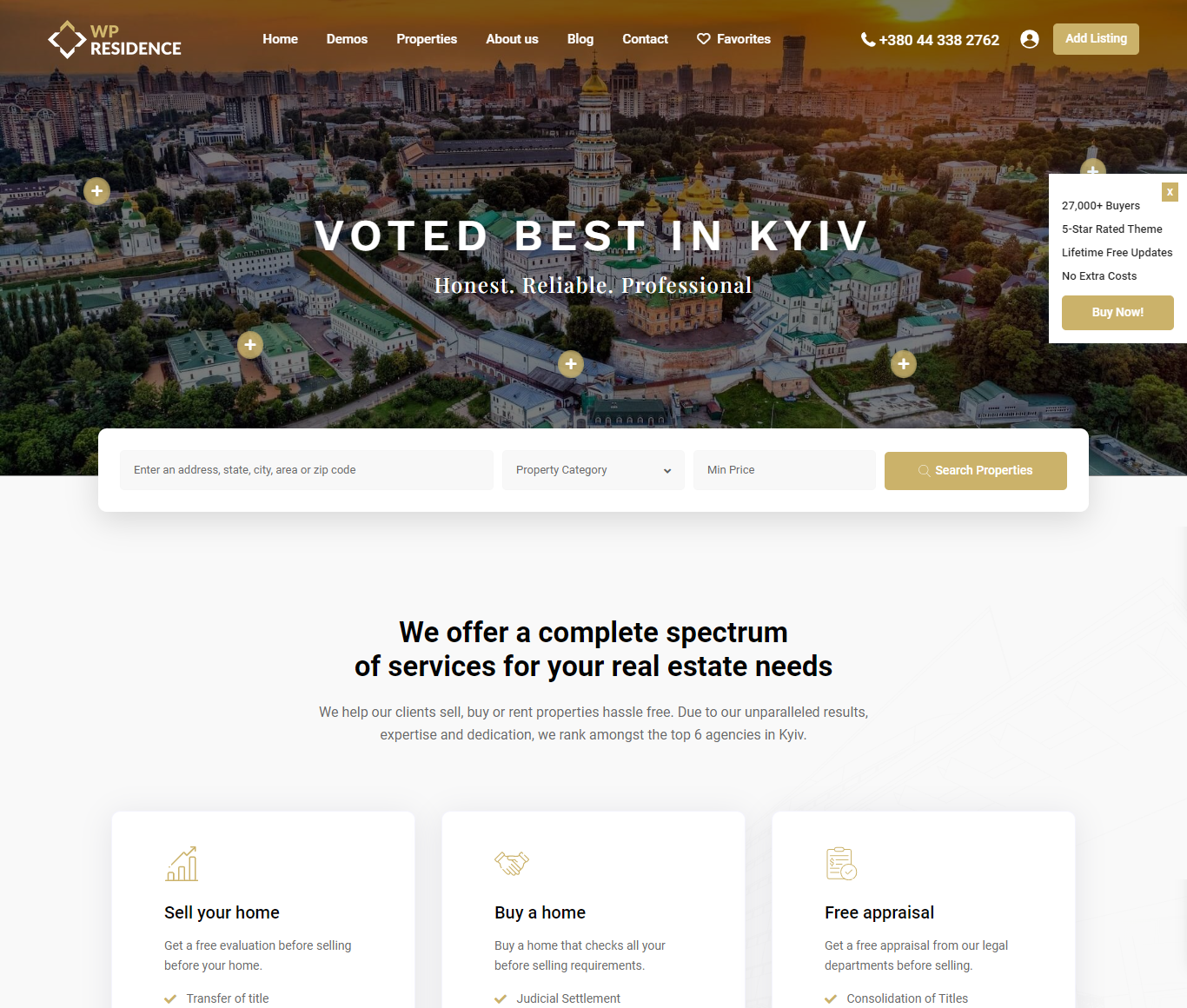 Residence – Real Estate WordPress Business Website