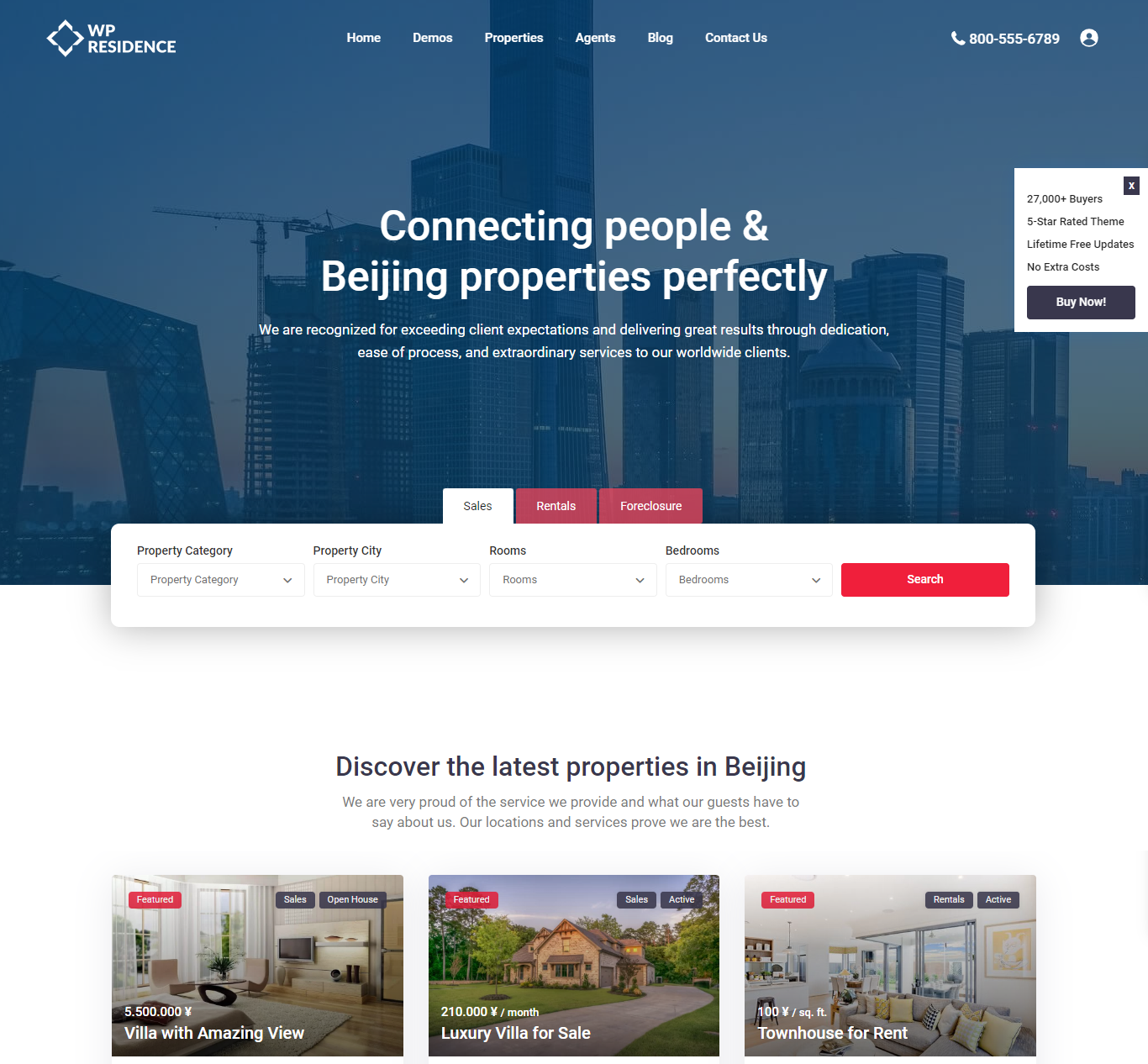 Residence – Real Estate WordPress Business Website