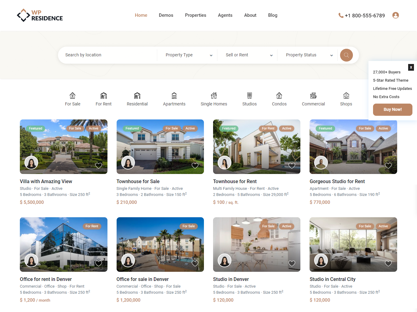 Residence – Real Estate WordPress Business Website